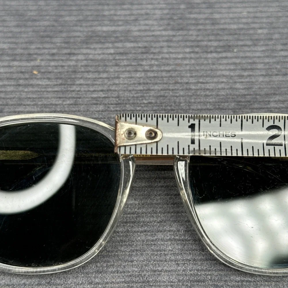WearMe Pro Nick Sunglasses Clear Frame Green G15 Lens Square W 52-20-145 CLRG15